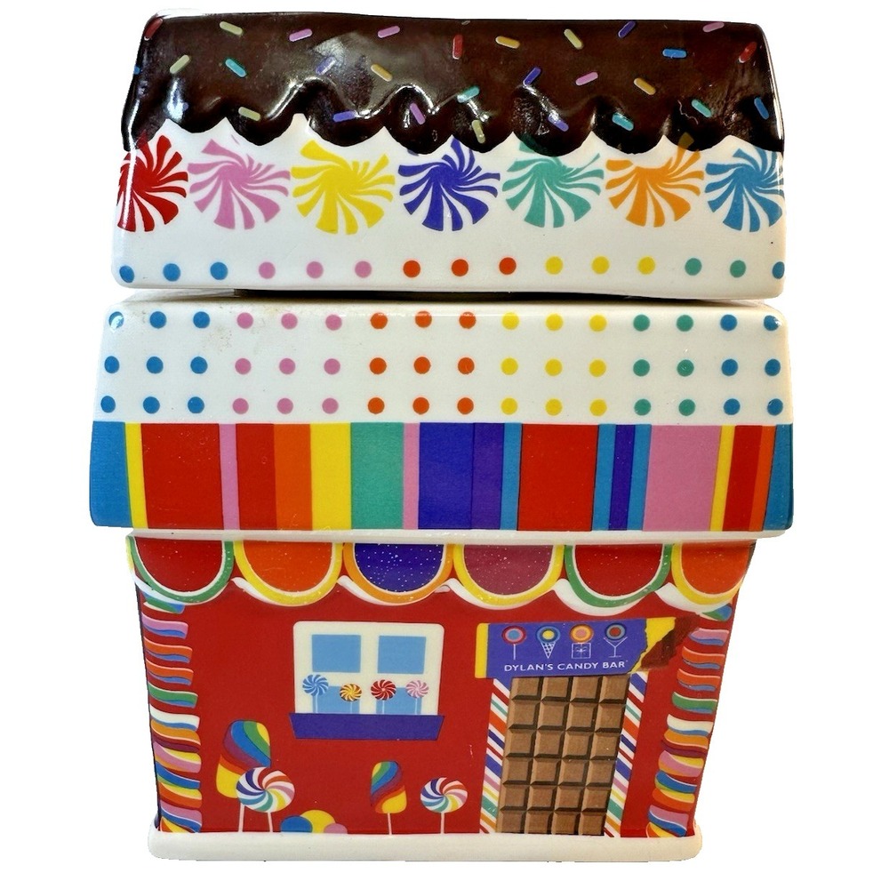 Dylans Candy Bar Ceramic House Holder Jar Cookie Sweets Rainbow